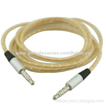 High-quality Colorful Audio Cable with 3.5mm Plug Male to Male